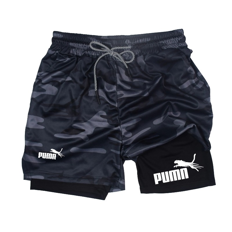 Compression Shorts Athletes - 여름 통기성 투인원 이중 레이어 반바지