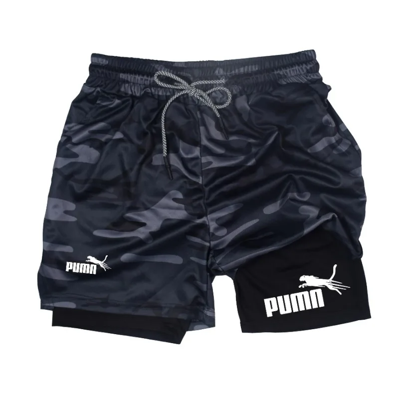 Compression Shorts Athletes - 여름 통기성 투인원 더블 레이어 반바지