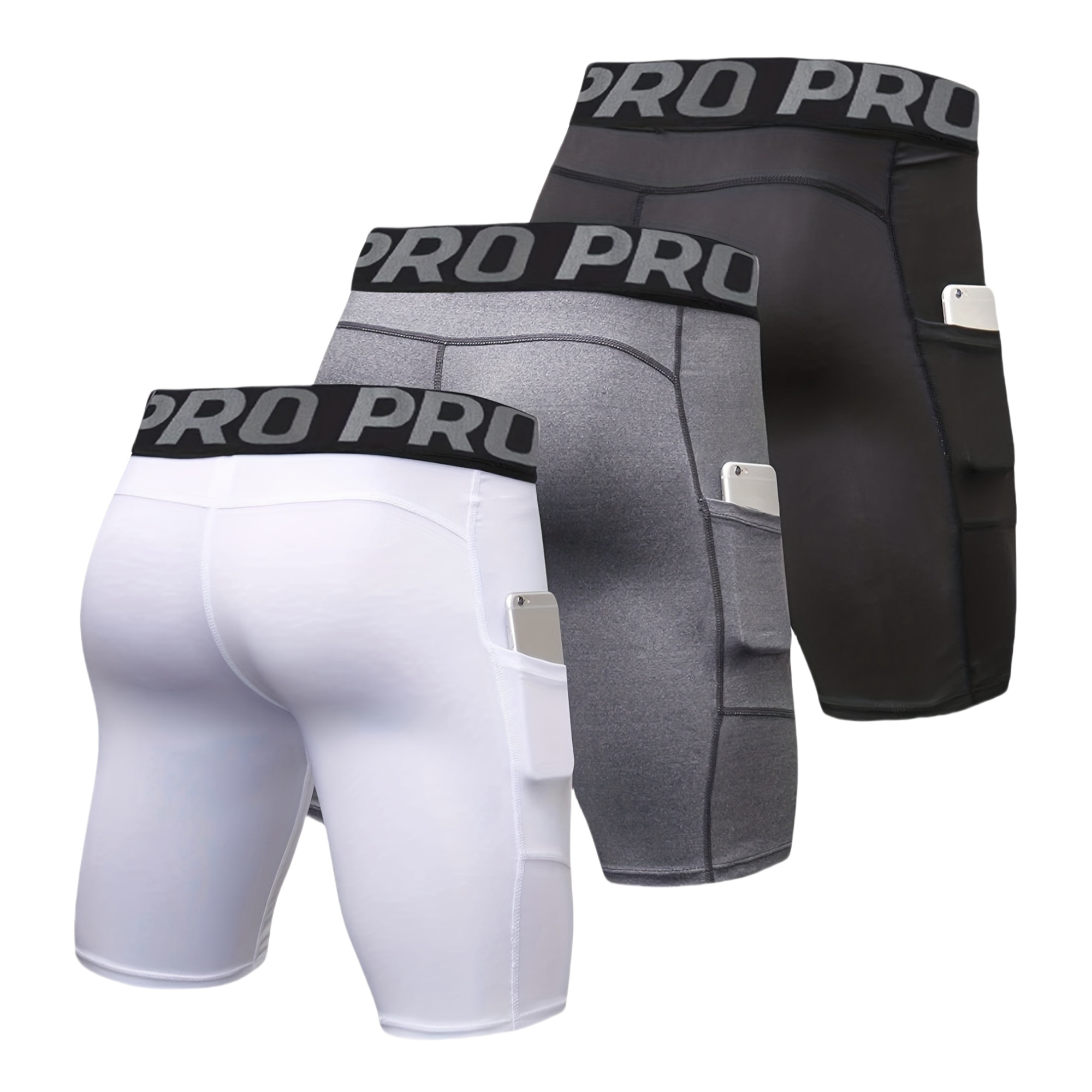 남성용 컴프레션 쇼츠 3개 세트(포켓 포함) - 운동, - Compression Shorts Athletes 리뷰 및 가격