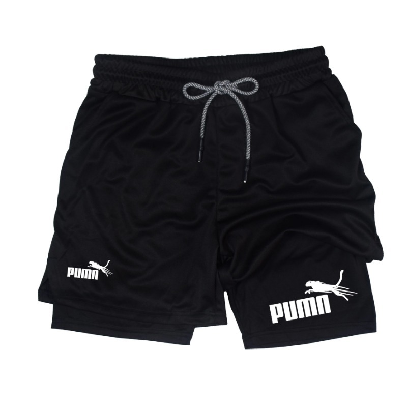 여름 통기성 투인원 더블 레이어 반바지 남성용 탄성 압 - Compression Shorts Athletes 리뷰 및 가격