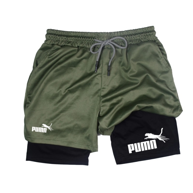 여름 통기성 투인원 더블 레이어 반바지 남성용 탄성 압 - Compression Shorts Athletes 리뷰 및 가격