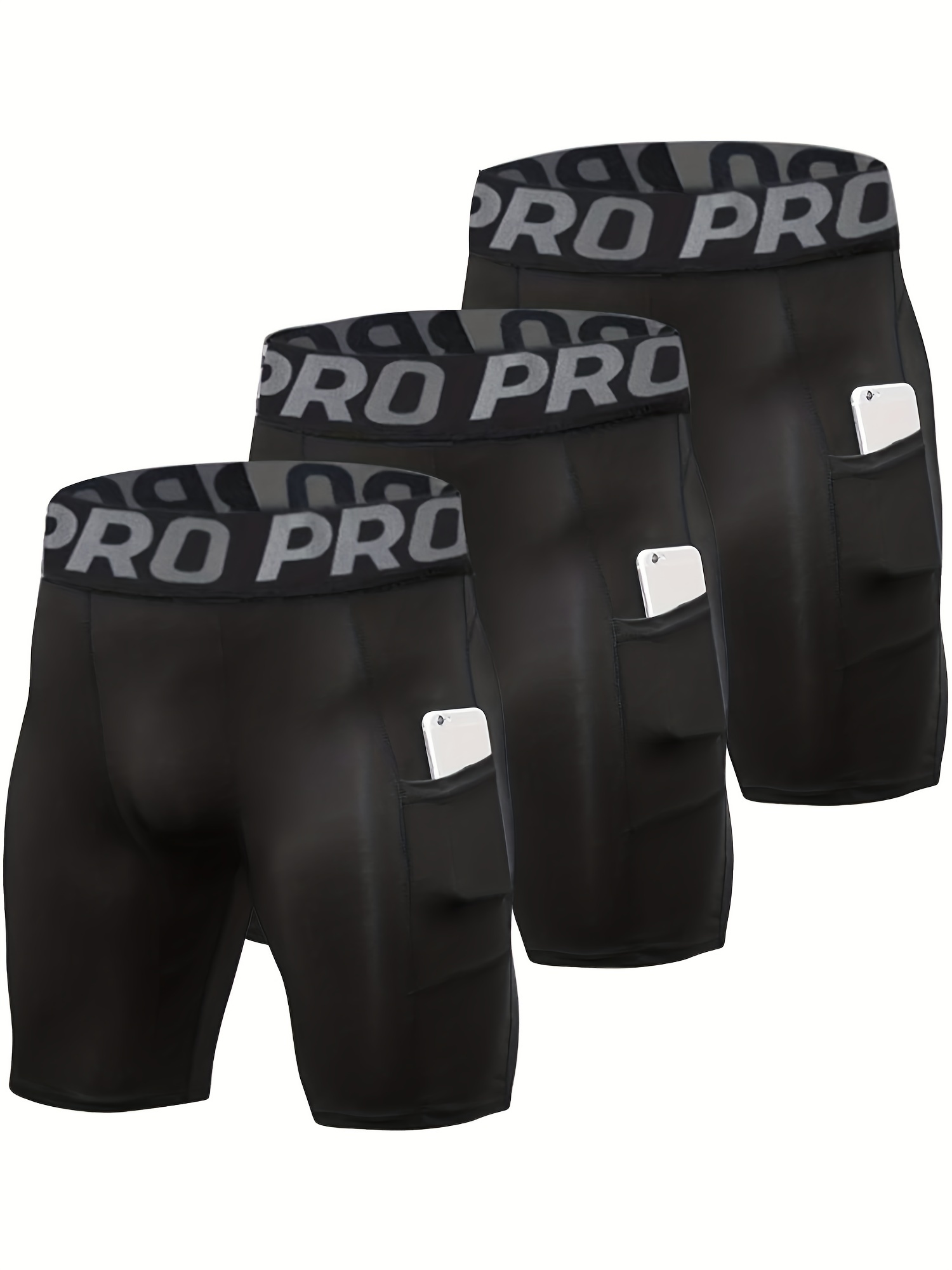 3 팩 압축 반바지 남성용 포켓, 스판덱스 러닝 반바지 - Compression Shorts Athletes 리뷰 및 가격