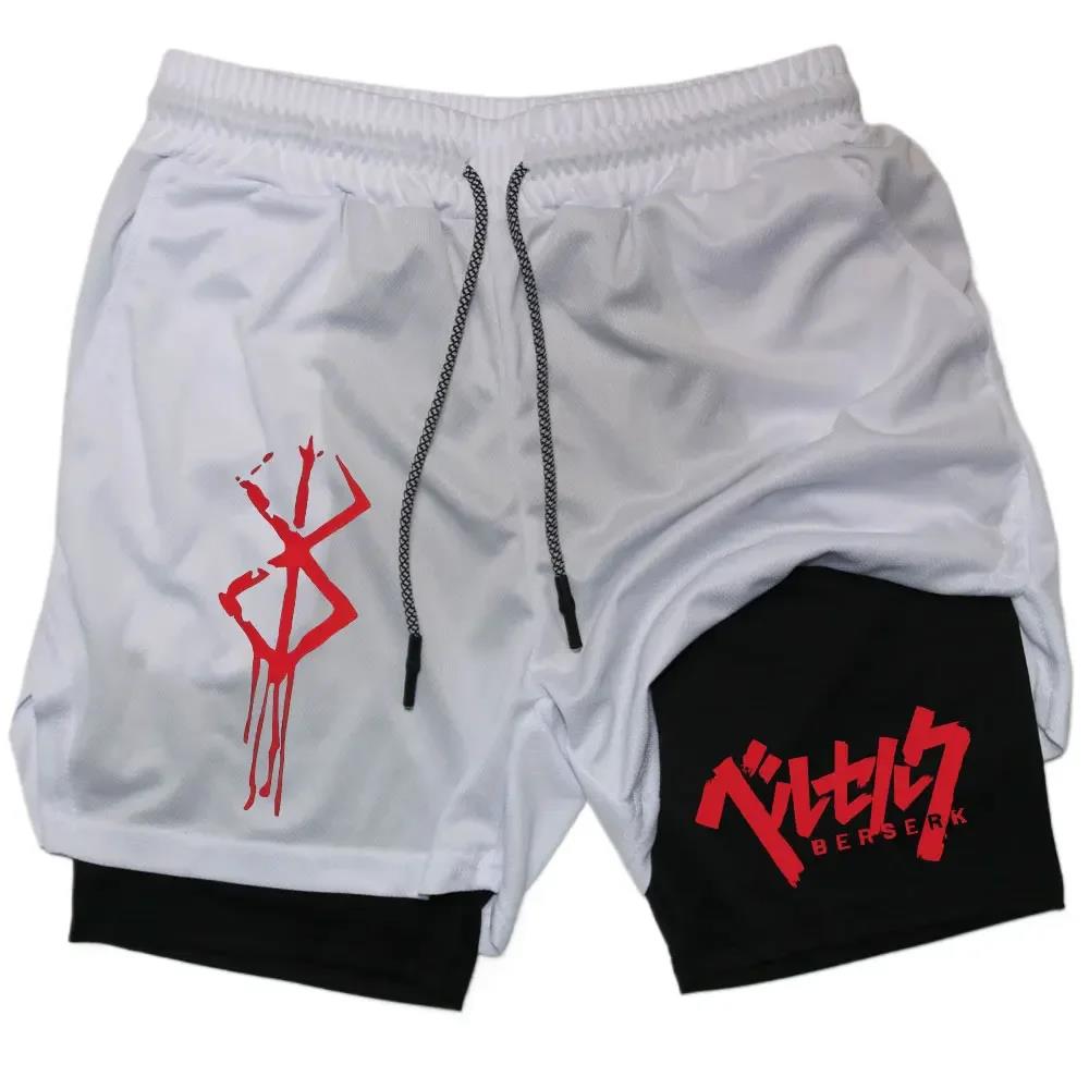 애니메이션 베르세르크 2 in 1 남성용 짐 반바지 액 - Compression Shorts Athletes 리뷰 및 가격
