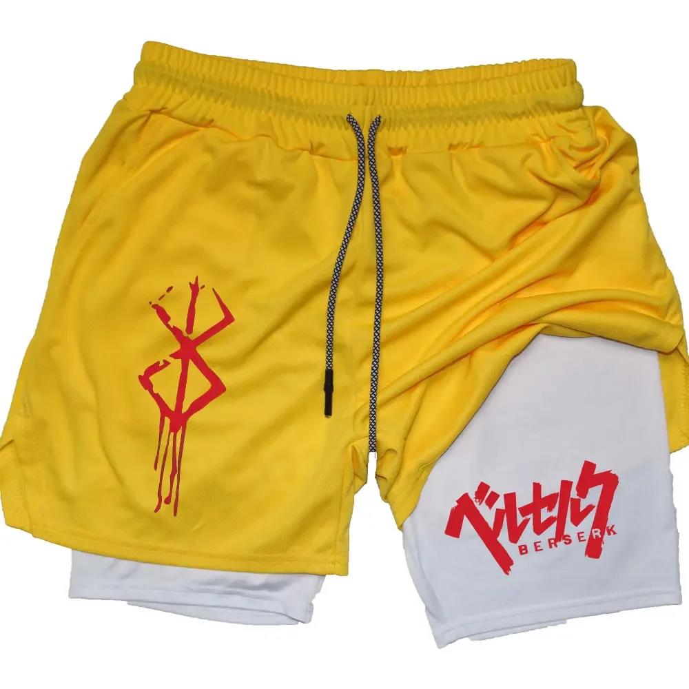 애니메이션 베르세르크 2 in 1 남성용 짐 반바지 액 - Compression Shorts Athletes 리뷰 및 가격