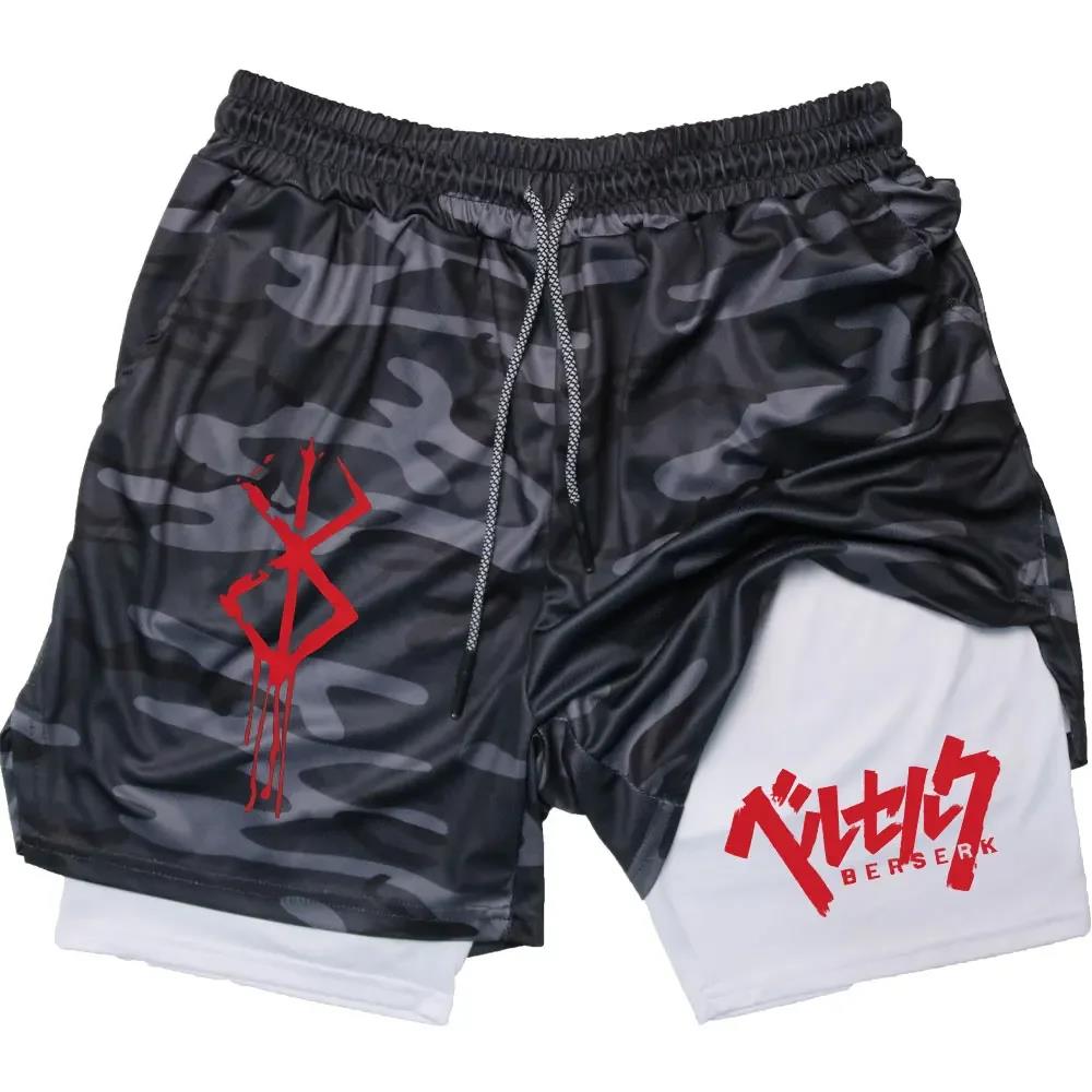 애니메이션 베르세르크 2 in 1 남성용 짐 반바지 액 - Compression Shorts Athletes 리뷰 및 가격